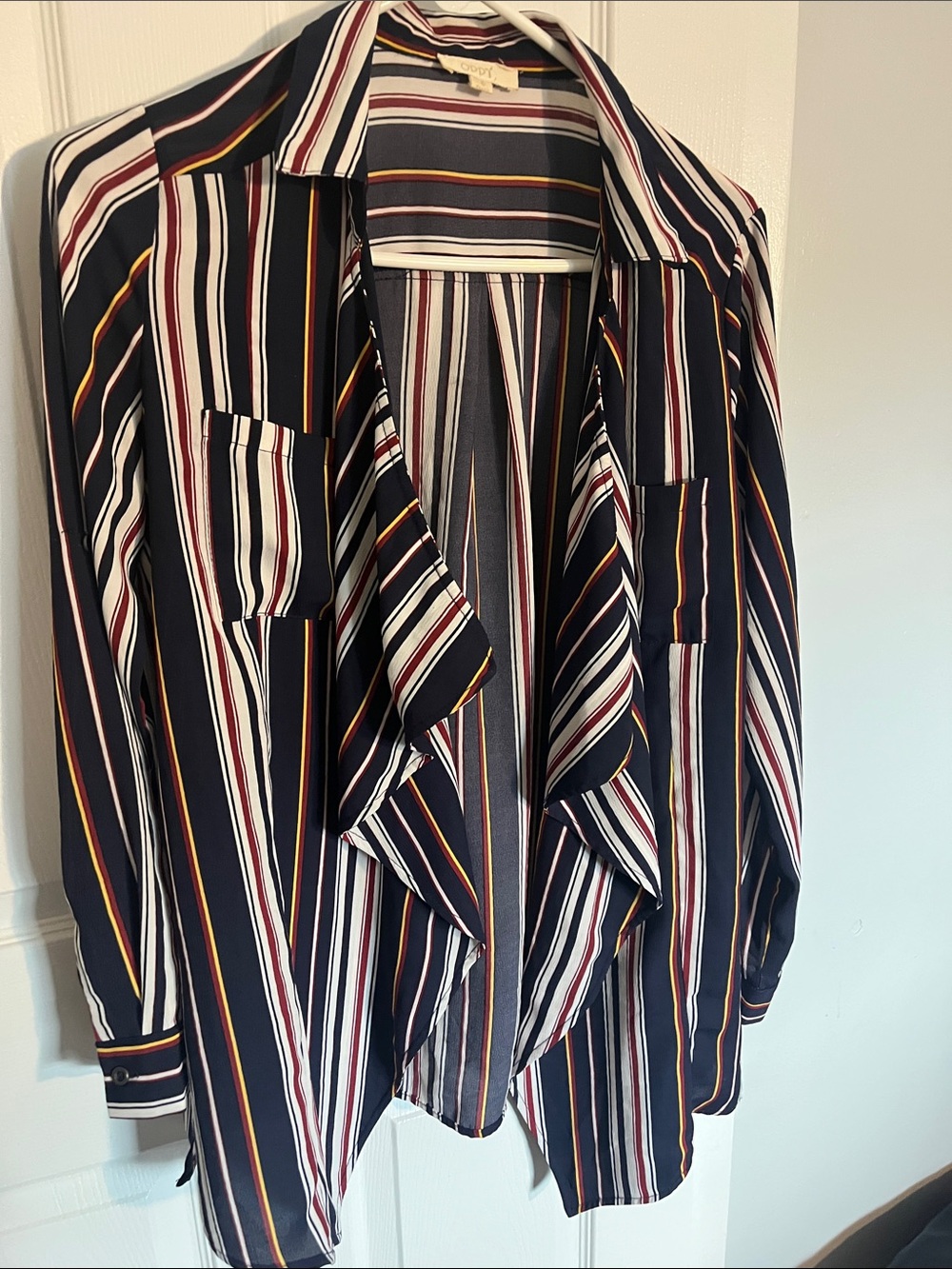 Women’s Oddy Striped Open-Front Cardigan Blouse in-size small